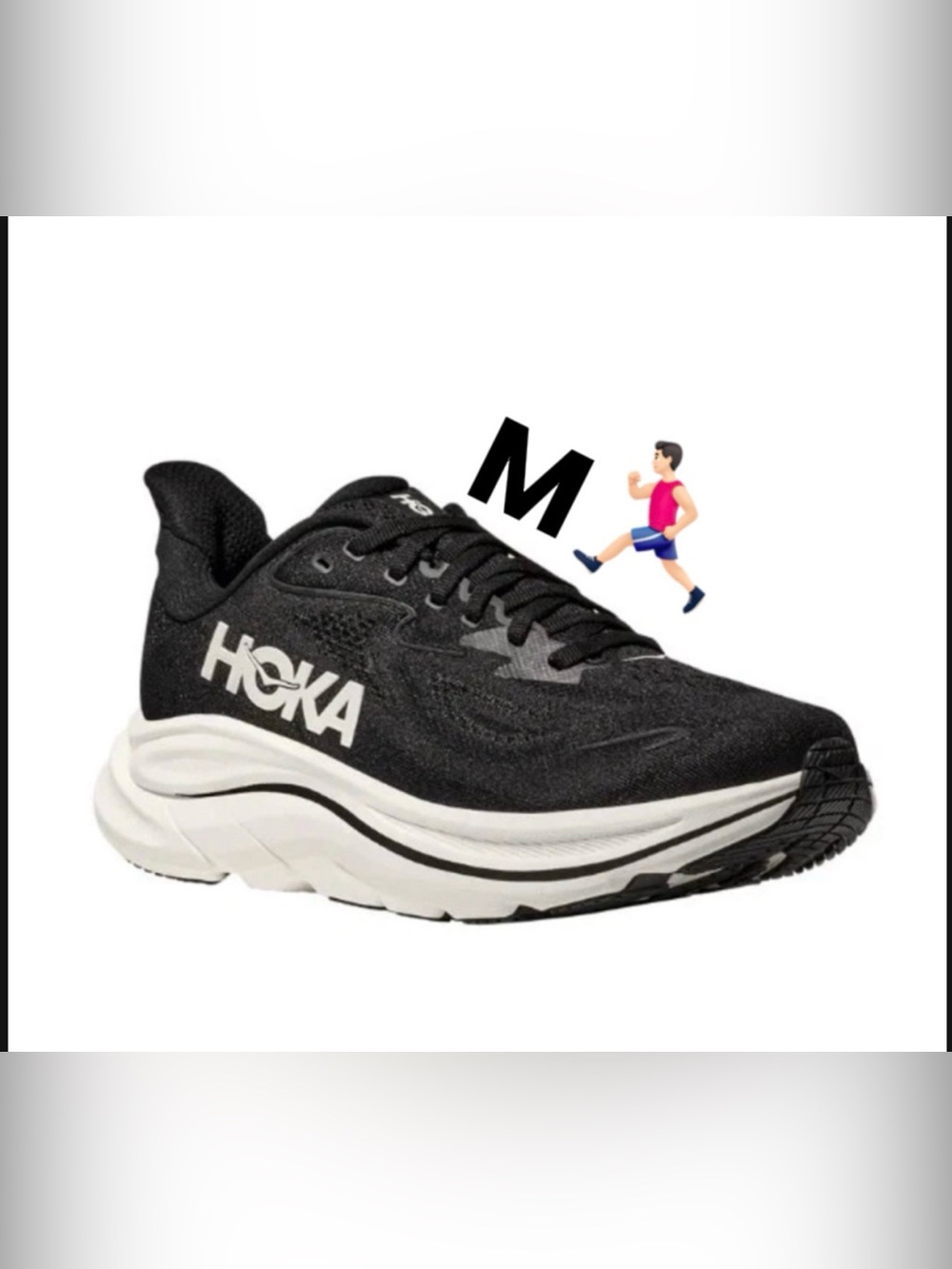 Hoka Men's Black&White Running Shoes brand new, soft and comfortable (Size 8)